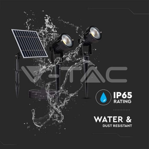 2*1.2W Соларно Градиснко Колче Черно Тяло IP65 - изглед 8