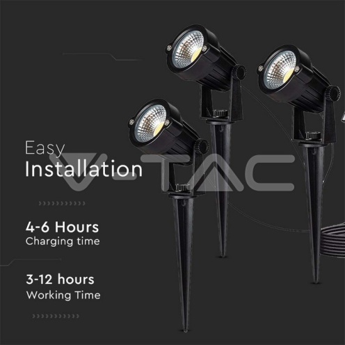 3*1.2W Соларно Градиснко Колче Черно Тяло IP65 - изглед 7