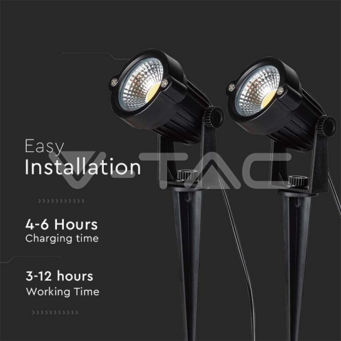 2*1.2W Соларно Градиснко Колче Черно Тяло IP65 - изглед 7