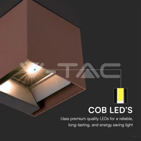 9W COB LED Соларна Стенна Лампа с Батерия 1x2600mAh 16ч.3000K Кафяво Тяло IP65 - изглед 6
