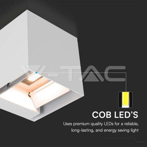 9W COB LED Соларна Стенна Лампа с Батерия 1x2600mAh 16ч.3000K Бяло Тяло IP65 - изглед 6