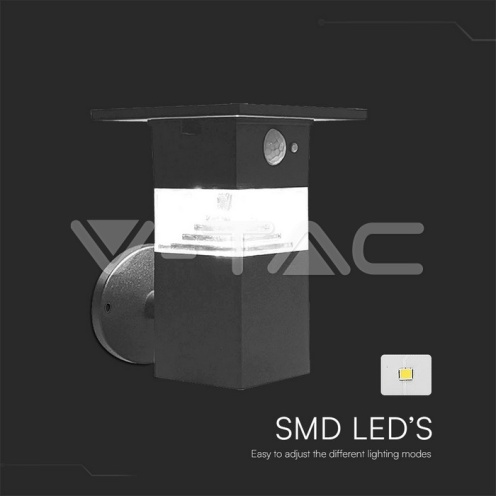 3W LED Соларна Стенна със Сензор и Батерия 2200MA LI 3.7V - изглед 2 - rZ commerce 3W LED Соларна Стенна със Сензор и Батерия 2200MA LI 3.7V - изглед 2