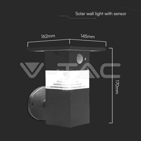 3W LED Соларна Стенна със Сензор и Батерия 2200MA LI 3.7V - изглед 7 - rZ commerce 3W LED Соларна Стенна със Сензор и Батерия 2200MA LI 3.7V - изглед 7