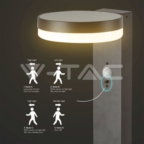 5.5W LED Соларна Наземна със Сензор и Батерия 2200MA LI 3.7V кръг - изглед 5