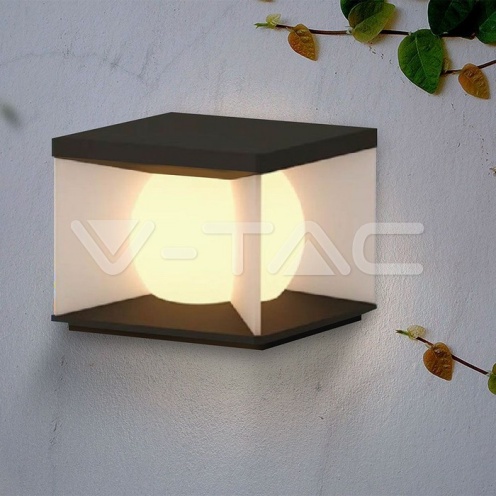 8W LED Соларна Градинска Лампа (2305A-305A-305mm) 3000K Черно-бяло Тяло - изглед 8