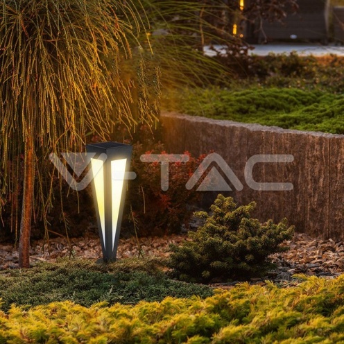 2W LED Соларна Градинска Лампа 3000K Черно тяло - изглед 8