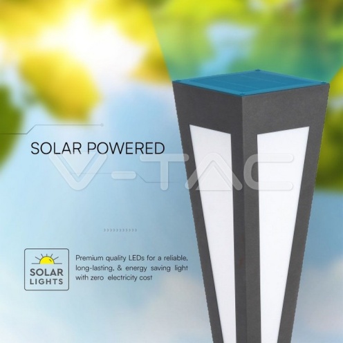 2W LED Соларна Градинска Лампа 3000K Черно тяло - изглед 3