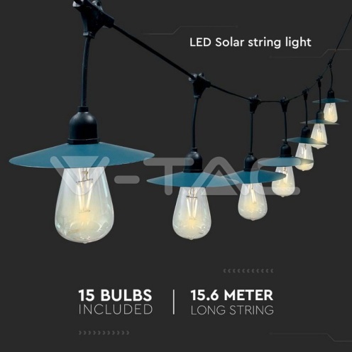3W Соларна Поредица 15бр. LED Крушки 15м - изглед 3