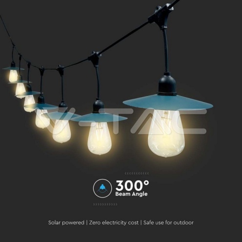 3W Соларна Поредица 15бр. LED Крушки 15м - изглед 5