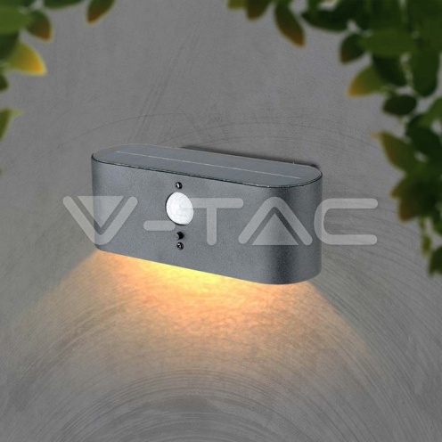 2.5W LED Соларна Стенна Черна PIR Сензор 3000K IP44 - изглед 9