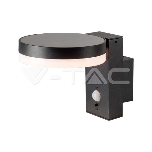 5.5W LED Соларна Стенна Черна PIR Сензор Кръг 3000K IP44 - изглед 1 - rZ commerce 5.5W LED Соларна Стенна Черна PIR Сензор Кръг 3000K IP44 - изглед 1