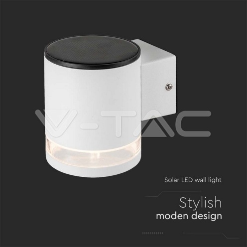 1W LED Соларна Стенна Лампа SMD Бяло Тяло IP44 3000K - изглед 2 - rZ commerce 1W LED Соларна Стенна Лампа SMD Бяло Тяло IP44 3000K - изглед 2