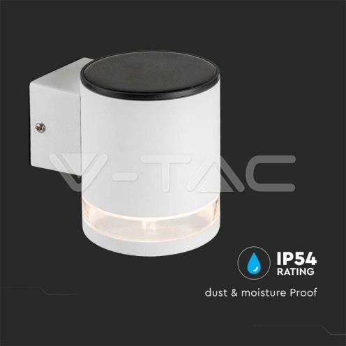1W LED Соларна Стенна Лампа SMD Бяло Тяло IP44 3000K - изглед 5 - rZ commerce 1W LED Соларна Стенна Лампа SMD Бяло Тяло IP44 3000K - изглед 5