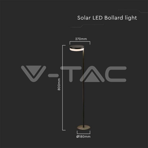 2.5W LED Соларна Наземна Лампа IP44 3000K - изглед 6