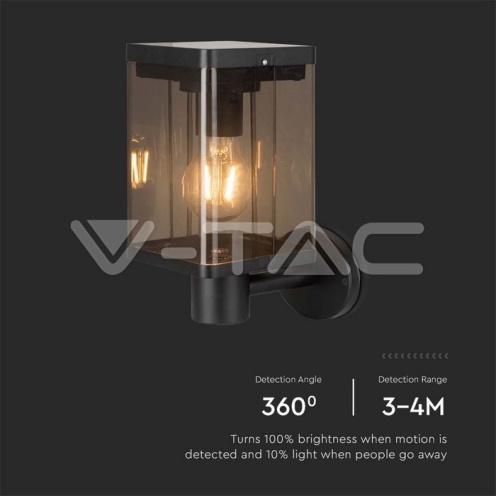 2.5W LED Соларна Стенна Лампа Е27 Сензор IP44 - изглед 5