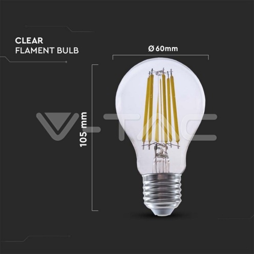LED Крушка - 4W E27 Filament A60 3000К - изглед 4