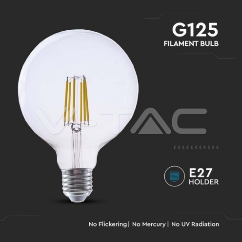 LED Крушка - 4W Filament E27 G125 3000К - изглед 2