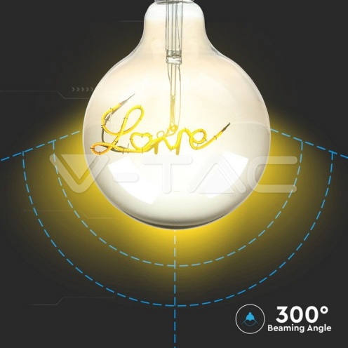 LED Крушка - 5W E27 Filament G125 Amber 2200K - изглед 3 - rZ commerce LED Крушка - 5W E27 Filament G125 Amber 2200K - изглед 3