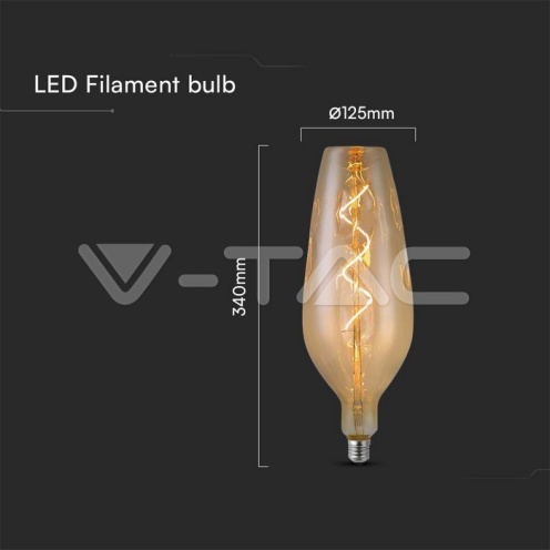 LED Крушка - 4W Filament Спирала B125 2700K Амбър - изглед 3 - rZ commerce LED Крушка - 4W Filament Спирала B125 2700K Амбър - изглед 3