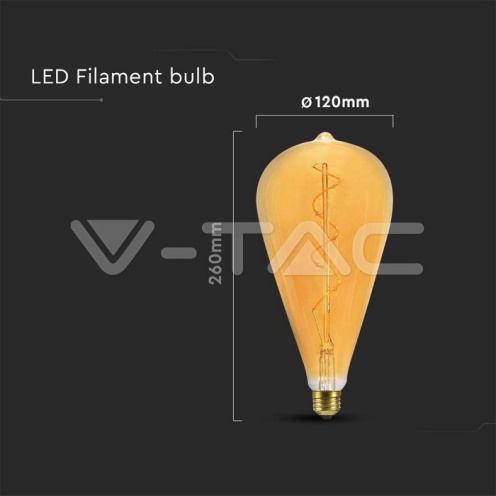 LED Крушка - 4W Filament Спирала ST120 2700K Амбър - изглед 3 - rZ commerce LED Крушка - 4W Filament Спирала ST120 2700K Амбър - изглед 3