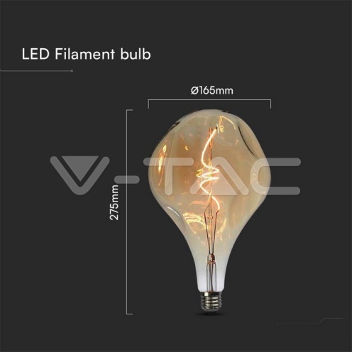 LED Крушка - 4W Filament Спирала A165S 2700K Амбър - изглед 3 - rZ commerce LED Крушка - 4W Filament Спирала A165S 2700K Амбър - изглед 3