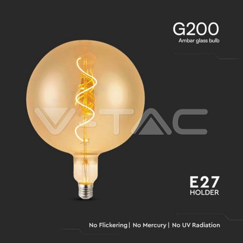 LED Крушка - 4W Filament Спирала G200 2700K Амбър - изглед 2 - rZ commerce LED Крушка - 4W Filament Спирала G200 2700K Амбър - изглед 2