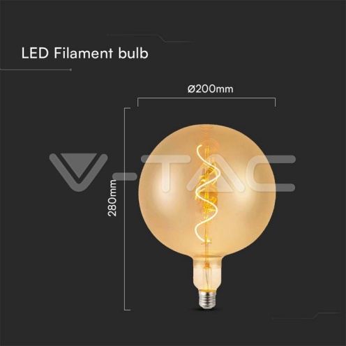 LED Крушка - 4W Filament Спирала G200 2700K Амбър - изглед 3 - rZ commerce LED Крушка - 4W Filament Спирала G200 2700K Амбър - изглед 3