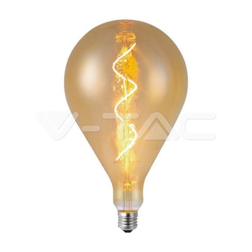 LED Крушка - 4W Filament Спирала A160 2700K Амбър - изглед 1