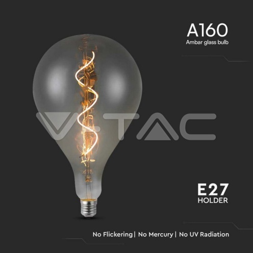 LED Крушка - 4W Filament Спирала A160S 2700K Опушен - изглед 2