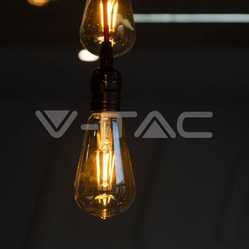 LED Крушка - 6W Filament E27 ST64 Амбър 2200K - изглед 5