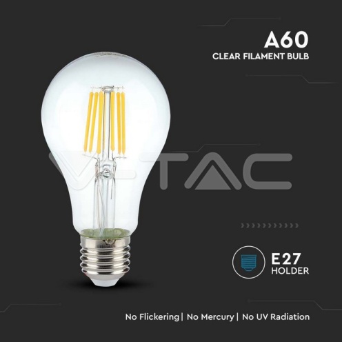 LED Крушка - 10W Filament E27 A60 3000К 1055Lm - изглед 2