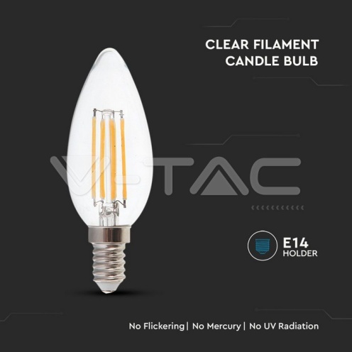 LED Крушка - 4W Filament E14 Кендъл 3000K 400Lm - изглед 2