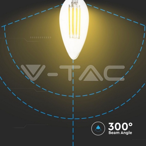LED Крушка - 4W Filament E14 Кендъл 3000K 400Lm - изглед 3