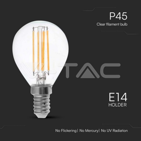 LED Крушка 6W Filament E14 P45 6000К - изглед 2 - rZ commerce LED Крушка 6W Filament E14 P45 6000К - изглед 2