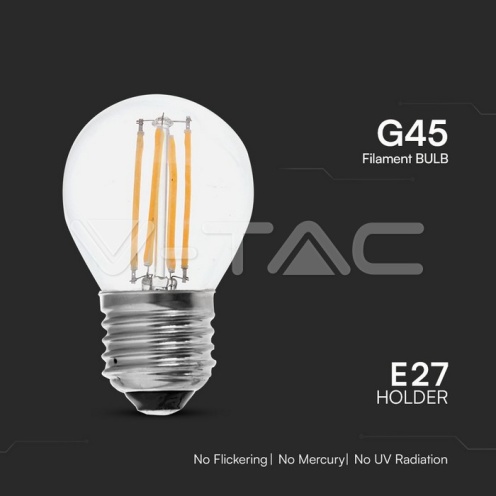 LED Крушка 6W Filament E27 G45 6500К - изглед 2 - rZ commerce LED Крушка 6W Filament E27 G45 6500К - изглед 2