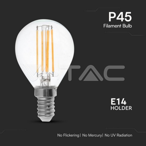LED Крушка 6W Filament E14 P45 4000К - изглед 2 - rZ commerce LED Крушка 6W Filament E14 P45 4000К - изглед 2