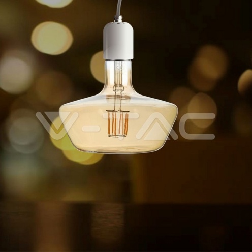 LED Крушка - 8W Filament E27 T180 Амбър 1800K - изглед 6