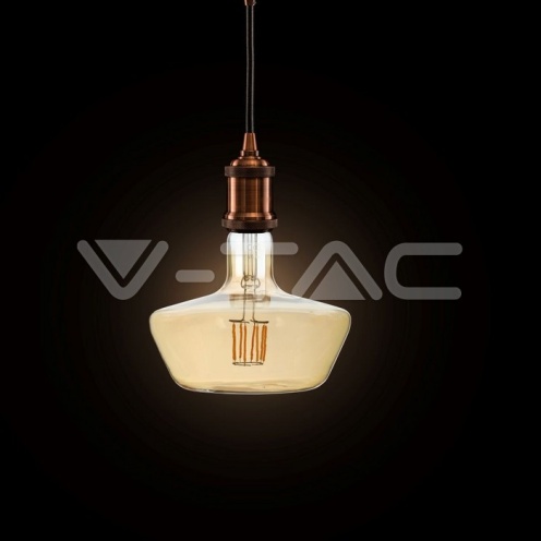 LED Крушка - 8W Filament E27 T180 Амбър 1800K - изглед 5