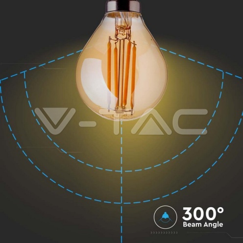LED Крушка - 4W Filament E14 P45 Амбър 2200К 350Lm - изглед 3
