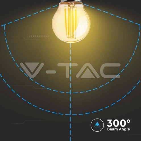 LED Крушка - 4W Filament E27 G45 Amber Cover 2200К 350Lm - изглед 3