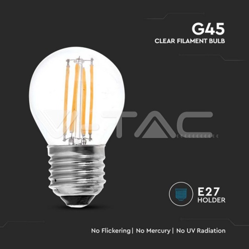 LED Крушка - 4W Filament E27 G45 6500К - изглед 2