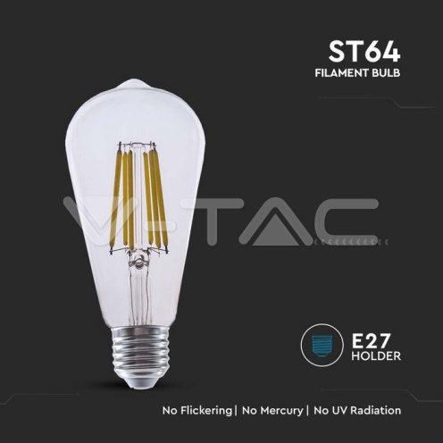 LED Крушка - 4W Filament E27 ST64 3000K - изглед 2