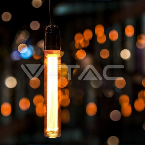 LED Крушка - 2W Filament E27 T30 Амбър 3000K - изглед 5