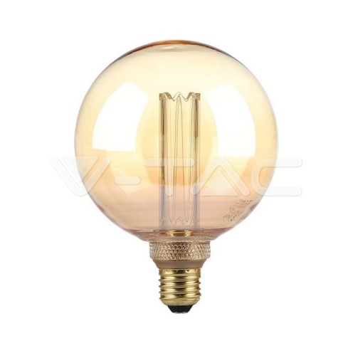 LED Крушка - 4W Filament E27 G125 Амбър ART 1800К - изглед 1