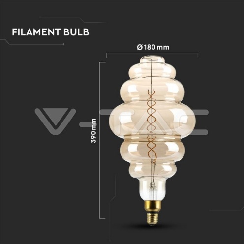 LED Крушка - 8W Filament E27 S200 Димиращ Двойно опушен 1800K - изглед 4 - rZ commerce LED Крушка - 8W Filament E27 S200 Димиращ Двойно опушен 1800K - изглед 4