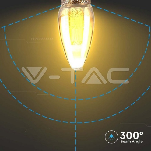 LED Крушка - 2W Filament E14 Кендъл Амбър Арт 1800K - изглед 3