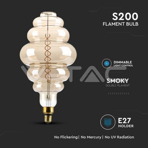 LED Крушка - 8W Filament E27 S200 Димиращ Двойно опушен 1800K - изглед 2 - rZ commerce LED Крушка - 8W Filament E27 S200 Димиращ Двойно опушен 1800K - изглед 2
