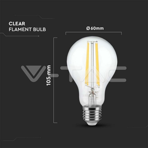 LED Крушка - 12W Filament E27 A60 3000К - изглед 4