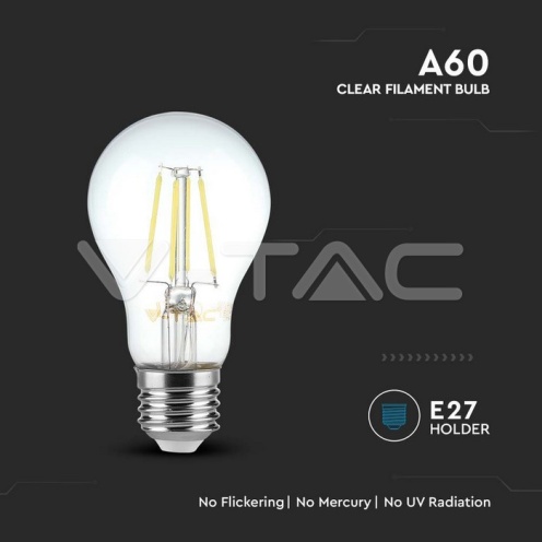 LED Крушка - 12.5W Filament E27 A70 4000K - изглед 2