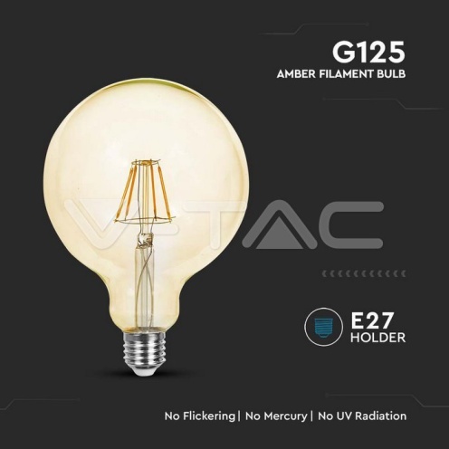 LED Крушка - 12W Filament E27 G125 2200K - изглед 2